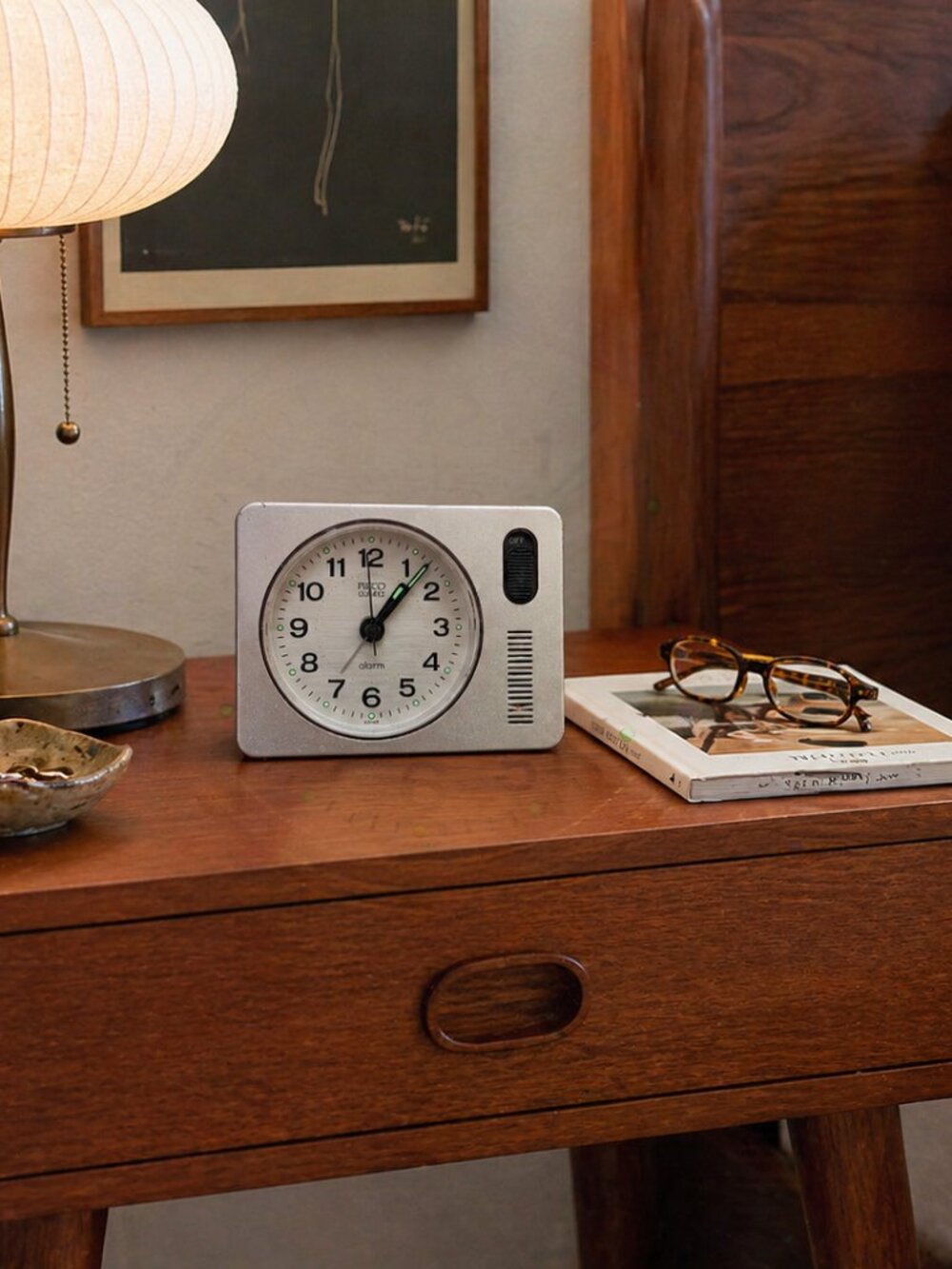 Vtg Japanese Retro Minimalist Quartz PICCO Alarm Clock Travel Desk